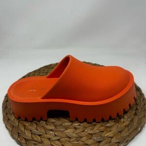 Jeffrey Campbell Chunky Slip-On Clog in Bright Orange
